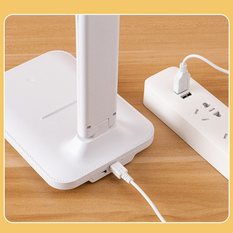 Lampă LED de birou USB, 3 culori, reglabilă, la atingere, pliabilă, lampă de masă pentru lectură, protecția ochilor, lumină de noapte, reîncărcabilă