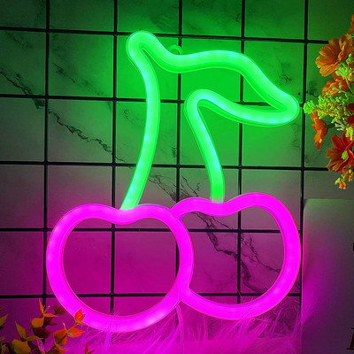 Cherry Led-neoonvalgussildid Neoon-toa sisekujundus Esteetiline LED-valgus puu-öövalgus magamistoa baarile hotellisein sünnipäeva-jõulud