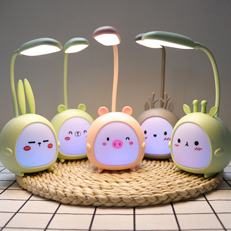 LED laualamp armas multikas LED kokkupandav valgusti lugemisvalgusti USB laadimisvärviline öövalgus, silmade kaitse, kaasaskantav laualamp