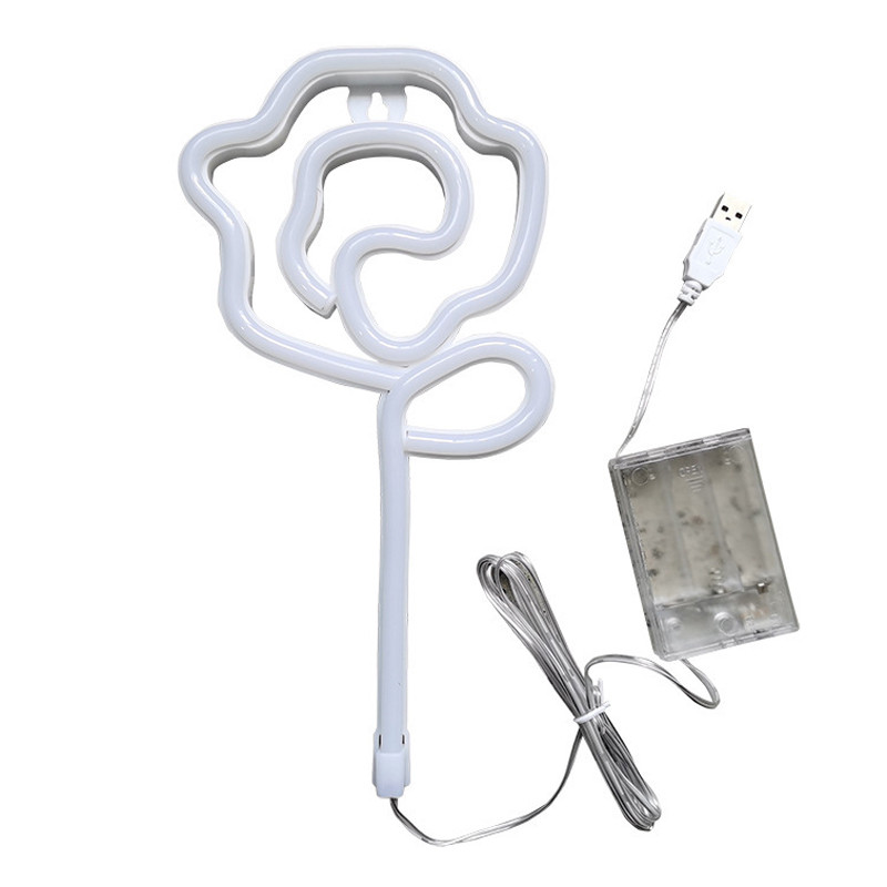 LED rózsa virág formájú neonreklám szoba fali buli irodába otthoni bár Decro neon lámpa tini lányoknak ajándék neon éjszakai fény