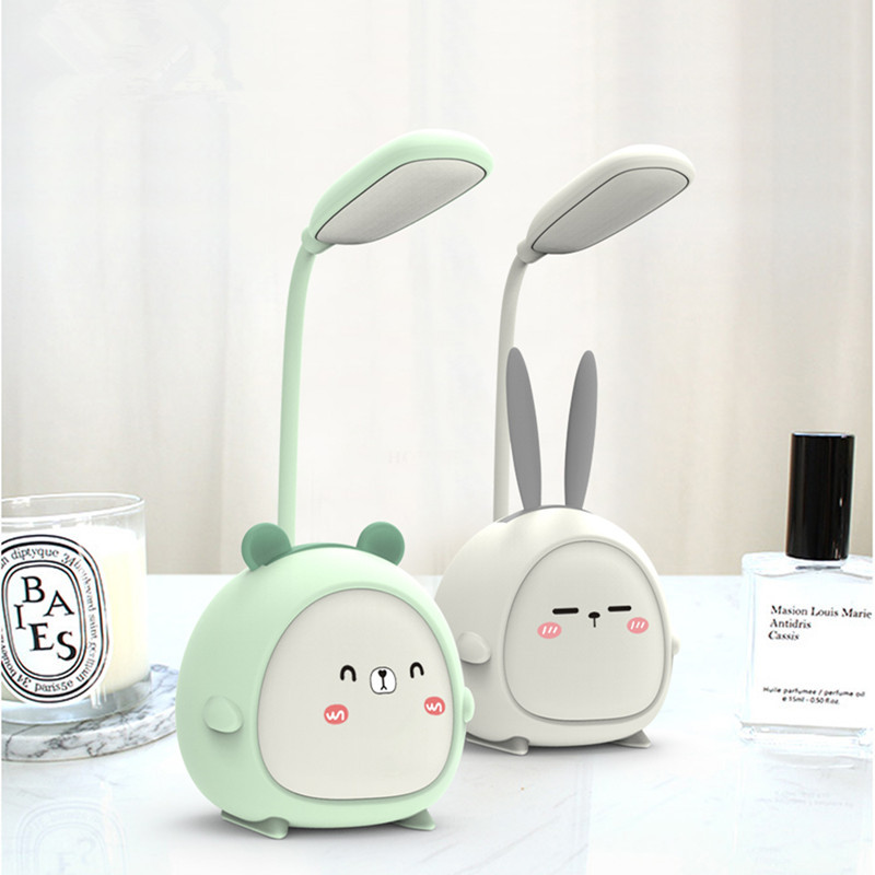 LED olvasólámpa hordozható LED aranyos rajzfilm asztali lámpa összecsukható fény Szemvédő asztali lámpa USB újratöltés színes éjszakai fény