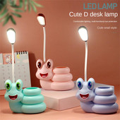 USB Επαναφορτιζόμενη λάμπα γραφείου Μελέτη Προστασία ματιών Ανάγνωση Νυχτερινό φως Στυλοθήκη Θήκη για στυλό Κοιτώνας Υπνοδωμάτιο Κρεβατοκάμαρα Σαλόνι Γραφείο