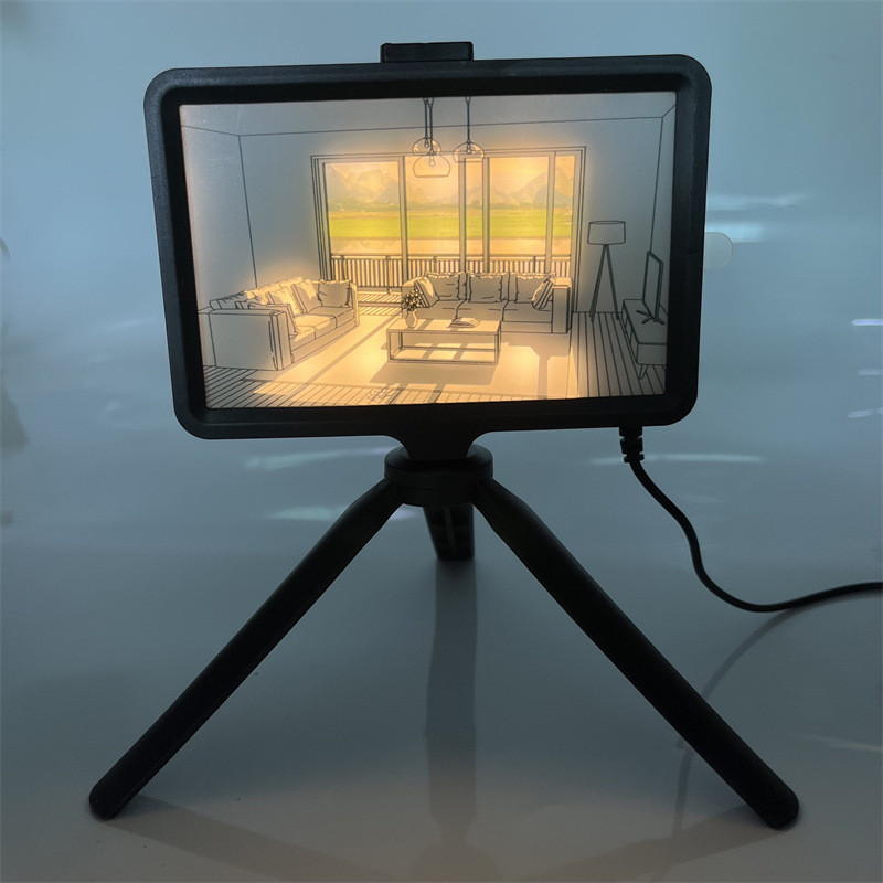 INS stiliaus tapyba LED šviesa su stovu Japonijos anime paveikslėlis prie lovos Kūrybiškas modernus modeliuojamas saulės piešimas, nakties šviesos dovana