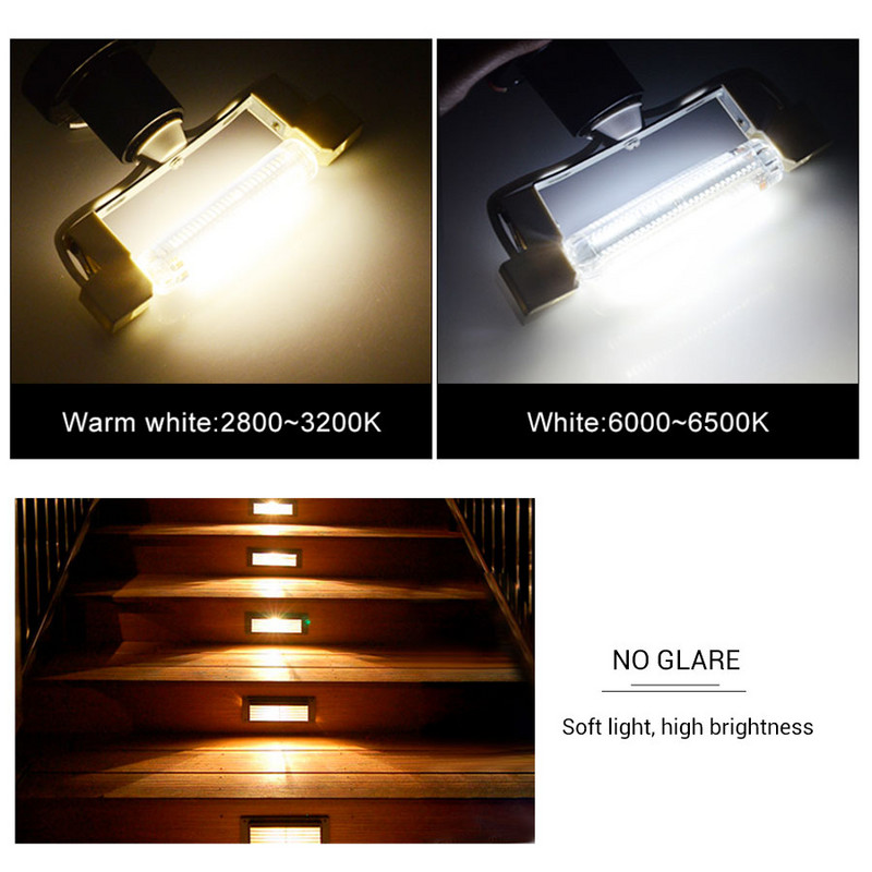 78mm 118mm R7S Led Lamp J78 J118 AC 220V 110V 2835SMD 64 128 LED Prožektors Nomainiet halogēna prožektoru R7S Lamparas Nemirgo