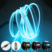 Neoninės šviesos ženklas 3V El viela po automobiliu Lankstus minkšto vamzdelio lyno žibintai RGB neoninės LED juostos korpusas Kalėdų dekoro vakarėlis, atsparus vandeniui