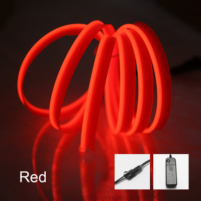 Neoninės šviesos ženklas 3V El viela po automobiliu Lankstus minkšto vamzdelio lyno žibintai RGB neoninės LED juostos korpusas Kalėdų dekoro vakarėlis, atsparus vandeniui