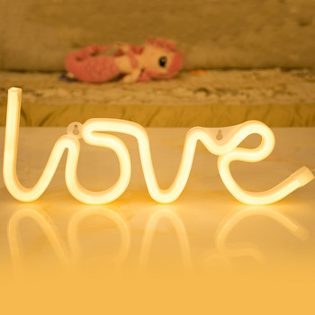 Неонова лампа LOVE Доверителна любов Предложения за брак Спалня Бира Парти Ресторант Стая Клетка USB Двойна нощна лампа за декорация с двойна употреба