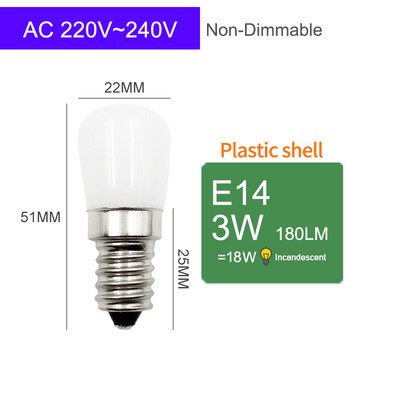 =(K)= 2db E14 LED hűtőszekrény izzó 2W hűtőlámpa AC220V izzó 2835 SMD kukorica lámpa fagyasztó varrógéphez Világítás
