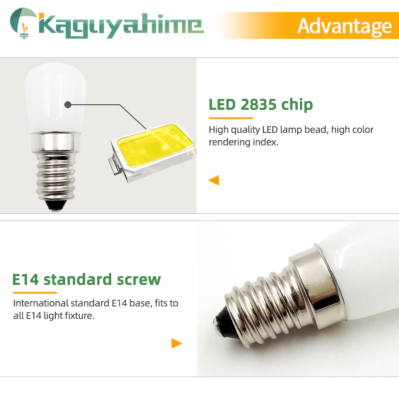 =(K)= 2db E14 LED hűtőszekrény izzó 2W hűtőlámpa AC220V izzó 2835 SMD kukorica lámpa fagyasztó varrógéphez Világítás
