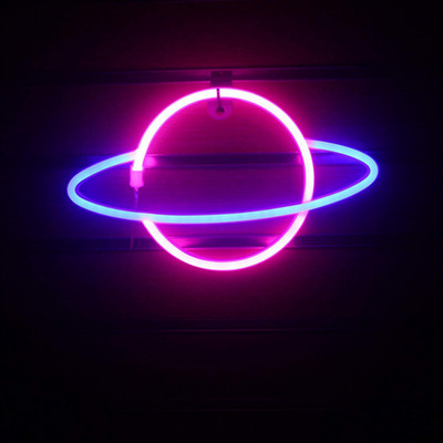 LED neonsko svjetlo, natpis u obliku mjeseca, planeta, neonska svjetiljka 5 V, USB/baterija, kućni ukrasni zidni dekor, noćna svjetla za barove, sobe