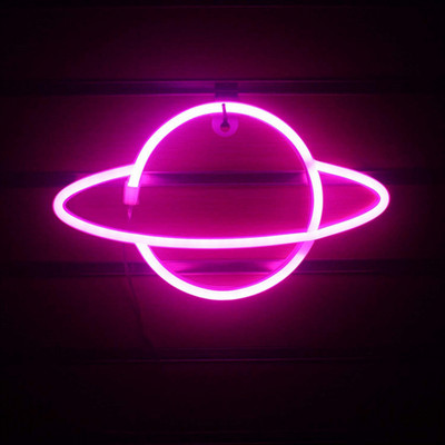 LED neonsko svjetlo, natpis u obliku mjeseca, planeta, neonska svjetiljka 5 V, USB/baterija, kućni ukrasni zidni dekor, noćna svjetla za barove, sobe