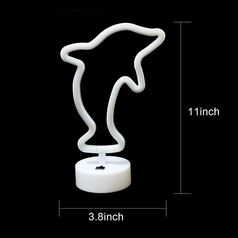 DC 5V LED Neon Reklám Fali dekoráció Állatok Stílus USB / Elemről Működő Éjszakai Fények Lámpák Art Decor Fali Dekoráció Asztali lámpák