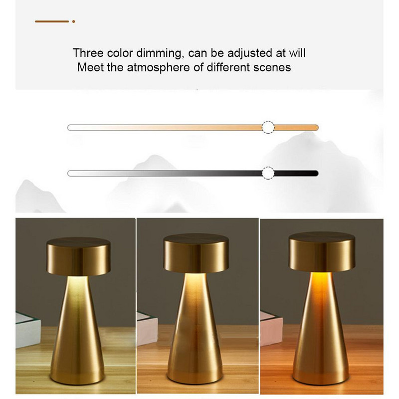 Retro Led galda lampa Uzlādējama acu aizsardzība Enerģiju taupoša USB nakts lampa pie gultas lasīšanas lampa Mājas dekorēšana