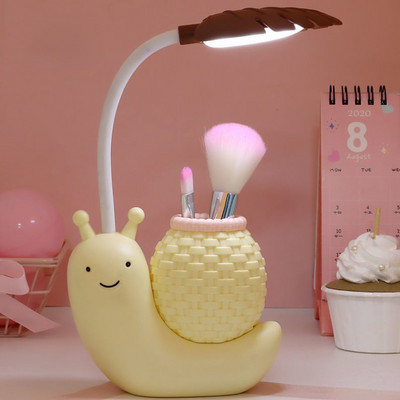Lampă de birou melc cu LED din desene animate cu suport pentru pix Protecția ochilor pentru copii Dormitor Lumină de noapte Lectură Studiu Decorațiuni pentru casă