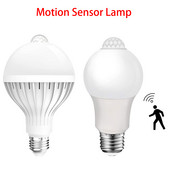 Becuri LED E27 9W 12W 15W 18W Lampă PIR cu senzor de mișcare AC 110V 220V Becuri cu economisire a energiei Auto Smart Infraroșu Corp Lumină de siguranță de noapte