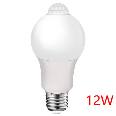 Becuri LED E27 9W 12W 15W 18W Lampă PIR cu senzor de mișcare AC 110V 220V Becuri cu economisire a energiei Auto Smart Infraroșu Corp Lumină de siguranță de noapte