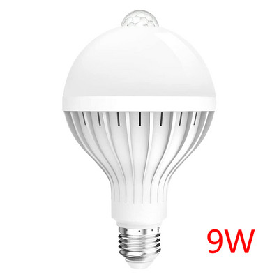 Becuri LED E27 9W 12W 15W 18W Lampă PIR cu senzor de mișcare AC 110V 220V Becuri cu economisire a energiei Auto Smart Infraroșu Corp Lumină de siguranță de noapte