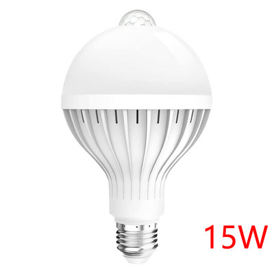 Becuri LED E27 9W 12W 15W 18W Lampă PIR cu senzor de mișcare AC 110V 220V Becuri cu economisire a energiei Auto Smart Infraroșu Corp Lumină de siguranță de noapte