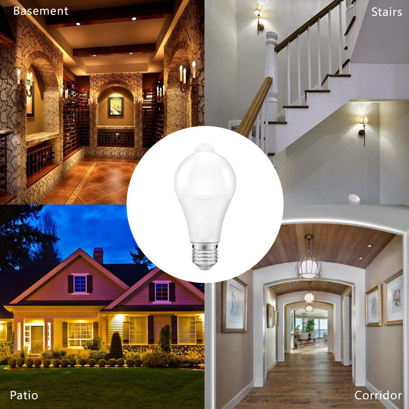 Becuri LED E27 9W 12W 15W 18W Lampă PIR cu senzor de mișcare AC 110V 220V Becuri cu economisire a energiei Auto Smart Infraroșu Corp Lumină de siguranță de noapte