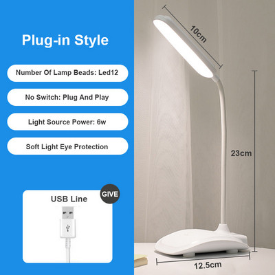 Lampă de masă LED pliabilă Dc5v Lampă de masă alimentată prin USB 6000k Lumină de noapte Lampă portabilă Lampă de masă pentru lectură pentru copii