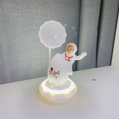 Lampă de masă pentru cabină spațială de astronauți, LED din desene animate pentru student, conectată la două dormitoare de învățare, veioză de noapte, reglare a doua treaptă de viteză