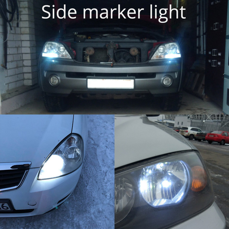 10 buc. 10Led 7020 SMD Auto LED 168 194 Lampă pentru panoul de instrumente inversă de înlocuire cu pană Becuri alb-albastre pentru bec de degajare