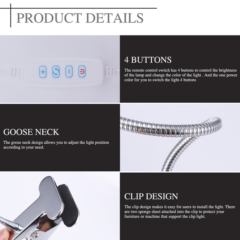 Lampă de birou USB LED Lampă de masă Atinge 3 moduri Lampă de masă LED portabilă cu clipă Pat Lectură Cărți Lumină de noapte Lămpi LED de birou