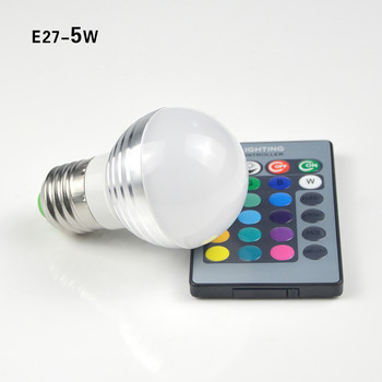 E14 E27 RGB LED Soptlight 5W 7W 85-265V LED RGB крушка 16 цвята Смяна на лампа Лампада 24 клавиша дистанционно управление празнична украса