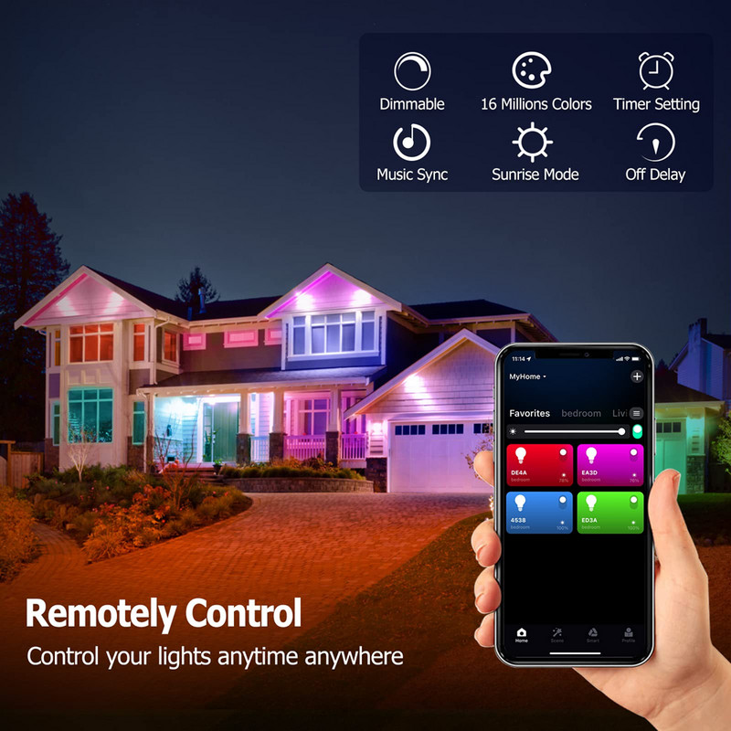 Tuya Smart Bluetooth izzó 15W E27 LED fények szabályozható RGB lámpa AC85-265V Smart Life APP Control Működik Bluetooth Gateway
