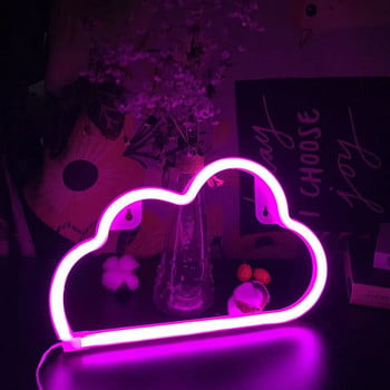 LED облачна неонова светлинна табела Нощна лампа Wall Art Decorative Ins Style Party Home Decor Lamp Стенна лампа за деца Осветление за бебешка стая