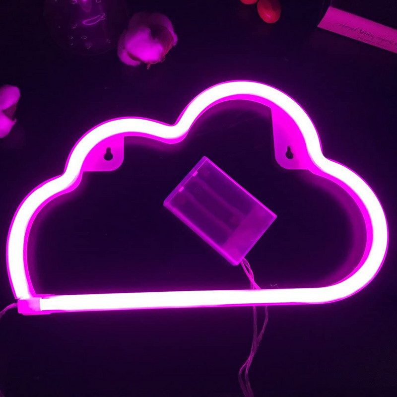 LED-felhő neonfénytábla Éjszakai lámpa fali művészet dekoratív stílus buli lakberendezési lámpa fali lámpa gyerekeknek babaszoba világítás
