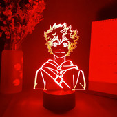 Anime Haikyuu figurák Shoyo Hinata Nishinoya Yuu Kei Tsukishima Bokuto Ushijima wakatoshi 3D LED éjszakai lámpa színváltó lámpa