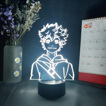 Аниме Haikyuu фигурки Shoyo Hinata Nishinoya Yuu Kei Tsukishima Bokuto Ushijima wakatoshi 3D LED нощна лампа Лампа за промяна на цвета