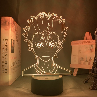 Anime Haikyuu figurák Shoyo Hinata Nishinoya Yuu Kei Tsukishima Bokuto Ushijima wakatoshi 3D LED éjszakai lámpa színváltó lámpa