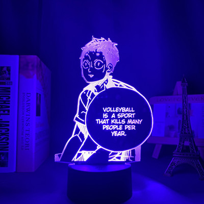 Anime Haikyuu figurák Shoyo Hinata Nishinoya Yuu Kei Tsukishima Bokuto Ushijima wakatoshi 3D LED éjszakai lámpa színváltó lámpa