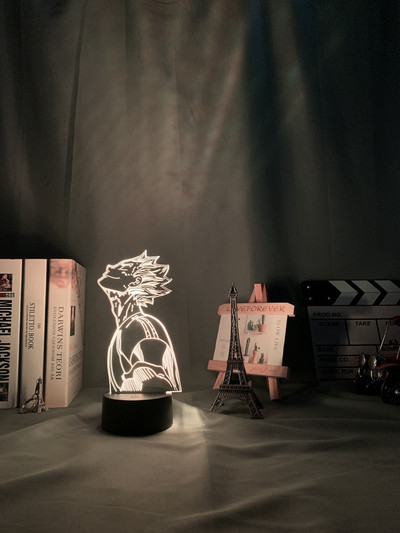 Anime Haikyuu figurák Shoyo Hinata Nishinoya Yuu Kei Tsukishima Bokuto Ushijima wakatoshi 3D LED éjszakai lámpa színváltó lámpa