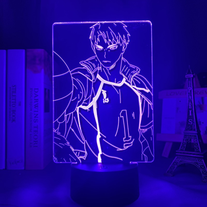 Anime Haikyuu figurák Shoyo Hinata Nishinoya Yuu Kei Tsukishima Bokuto Ushijima wakatoshi 3D LED éjszakai lámpa színváltó lámpa