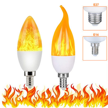 E14 E27 Φωτιστικό κεριού AC85-265V Creative Dynamic Flame Effect Bulb Light Χριστουγεννιάτικα Διακοσμητικά Φώτα Ατμόσφαιρας