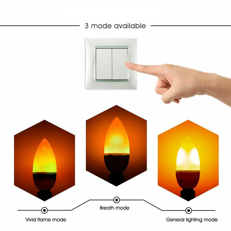 E14 E27 Gyertyaláng lámpa AC85-265V Kreatív dinamikus lánghatású villanykörte karácsonyi díszek fények hangulati lámpa