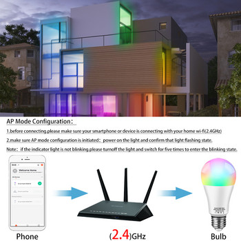 Смарт WiFi крушка Alice Lamp Alexa Voice Control E27 18W 12W 15W 10W B22 E14 9W 7W 5W Smart Life Приложението Tuya работи с Google Home