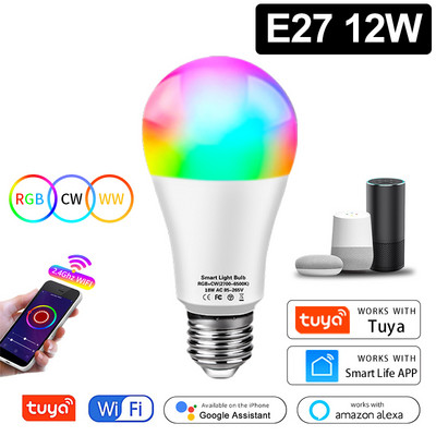 Smart WiFi Bulb Alice Lamp Alexa Voice Control E27 18W 12W 15W 10W B22 E14 9W 7W 5W Smart Life Tuya APP Λειτουργεί με το Google Home