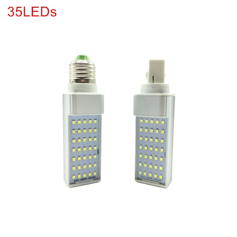 Becuri LED G24/E27 7W 9W 11W 13W 15W 18W LED Bec de porumb Lampă SMD 2835 Spot 180 grade AC85-265V Lumină orizontală
