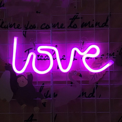 Led Neon fény Színes Villám Neon Reklám otthoni buliba Esküvői Dekoráció USB Neon Betűk Fények Karácsonyi ajándék neon lámpa
