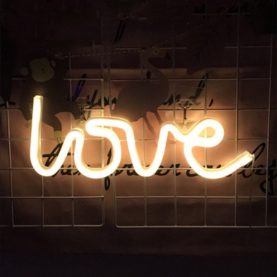 Led Neon fény Színes Villám Neon Reklám otthoni buliba Esküvői Dekoráció USB Neon Betűk Fények Karácsonyi ajándék neon lámpa