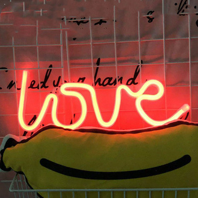 Led Neon fény Színes Villám Neon Reklám otthoni buliba Esküvői Dekoráció USB Neon Betűk Fények Karácsonyi ajándék neon lámpa