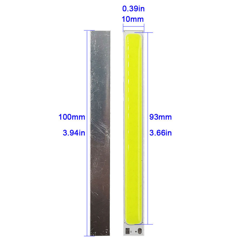 100mm LED COB szalag 10W 12V LED Világos sárga narancssárga lila rózsaszín hideg kék zöld piros színű LED izzó autó világítás dekor lámpákhoz