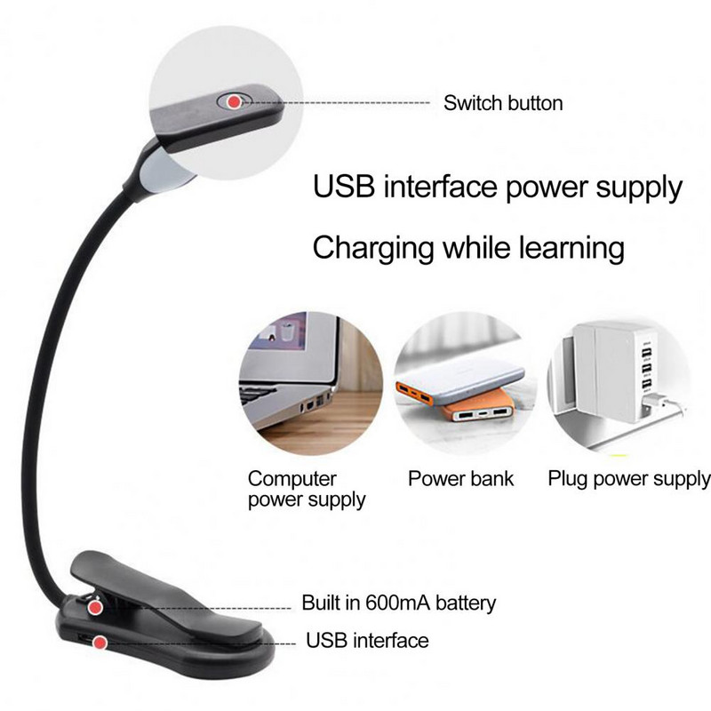 Skaitymo lempos akių apsauga Didelio ryškumo pritemdomas LED knygų apšvietimas Akių priežiūrai skirtos knygelės lempos lempos LED lemputės biuro reikmenys