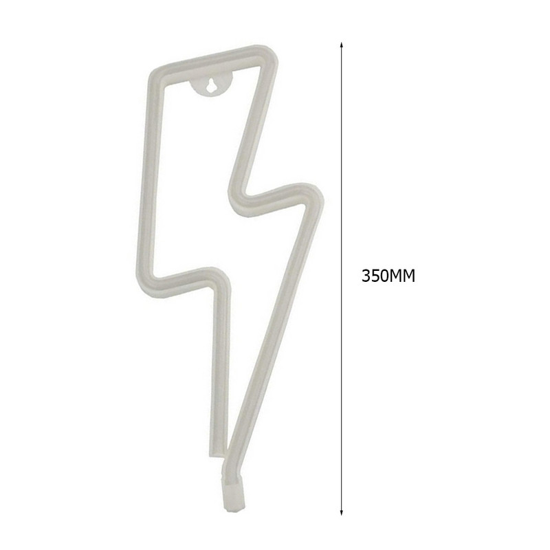 Semn LED Neon în formă de fulger Lumină de masă cu neon Funcționează USB cu baterii pentru petrecere acasă Lampă decorativă de noapte suspendată