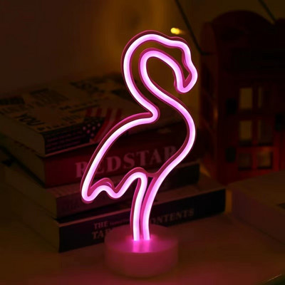 Neon Light Party LED Flamingo Színes Led Éjszakai Fény Karácsonyi Születésnapi Ajándék Esküvői Parti Falakasztó Dekor Neon Art Reklám