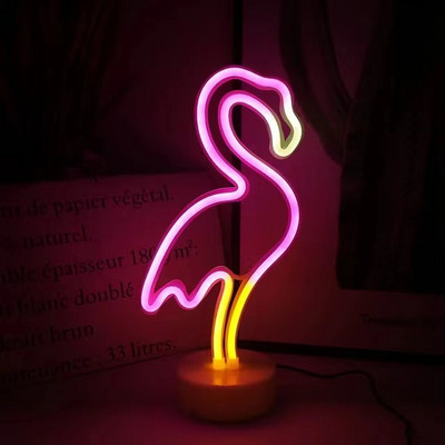 Neon Light Party LED Flamingo Színes Led Éjszakai Fény Karácsonyi Születésnapi Ajándék Esküvői Parti Falakasztó Dekor Neon Art Reklám